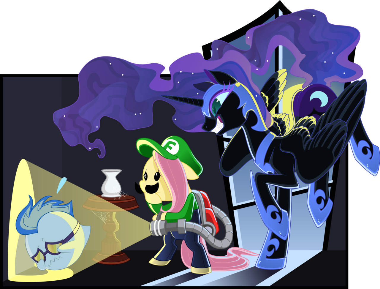 Comments - Nightmare Moon And Fluttershy Clipart (1280x973), Png Download