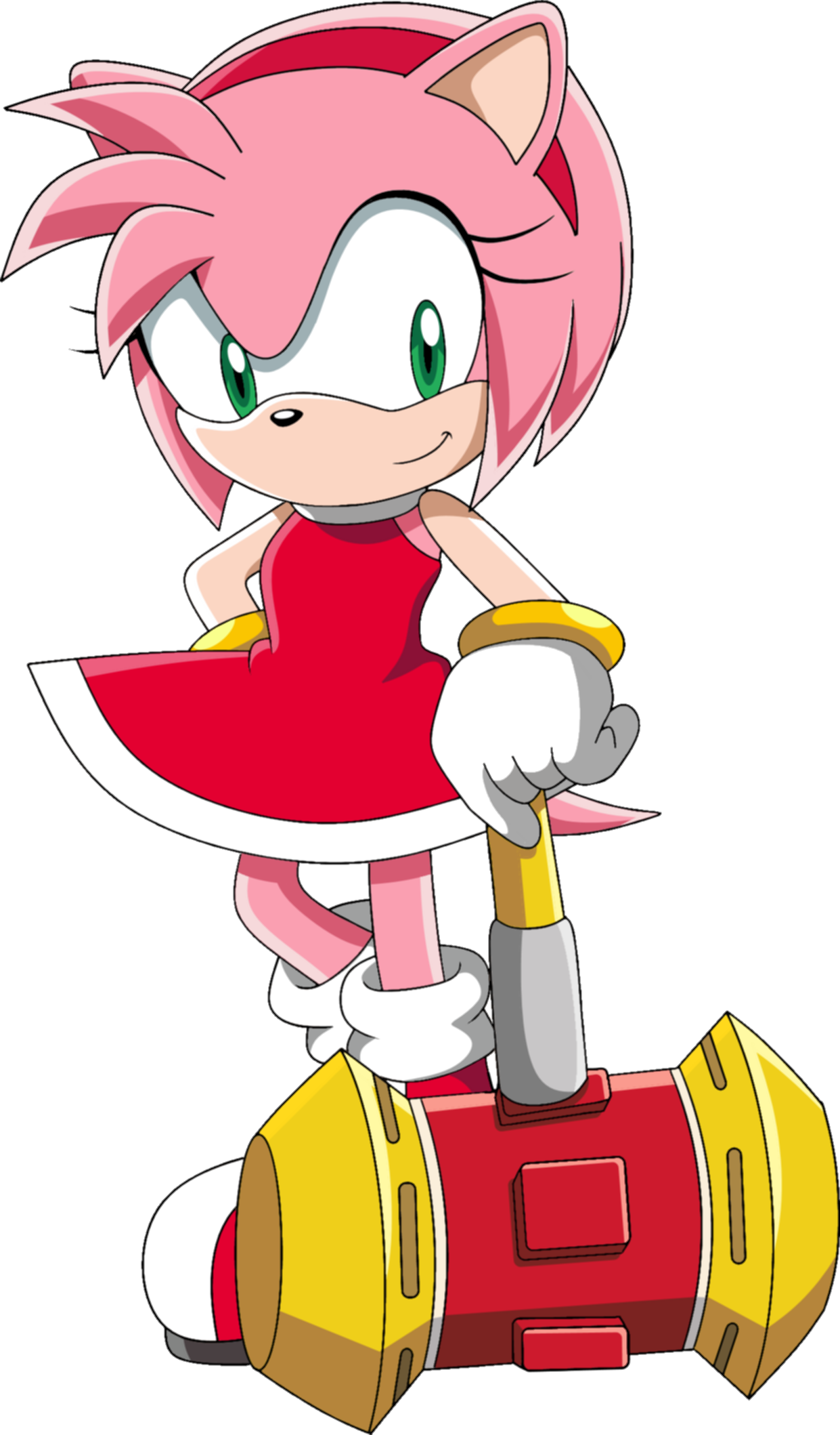 Amy Rose - Sonic X Amy Hammer Clipart (1241x2118), Png Download
