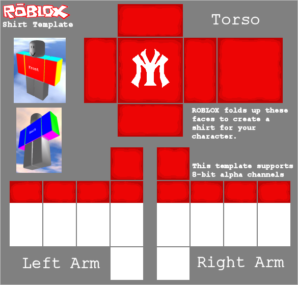 One Of My Favorite Shirts - Red Roblox Shirt Template Clipart (585x559), Png Download