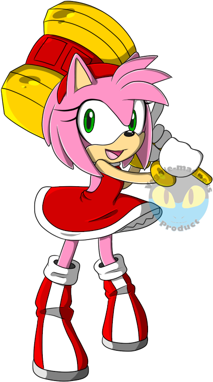 Amy Rose Hammer Times - Cartoon Clipart (500x850), Png Download