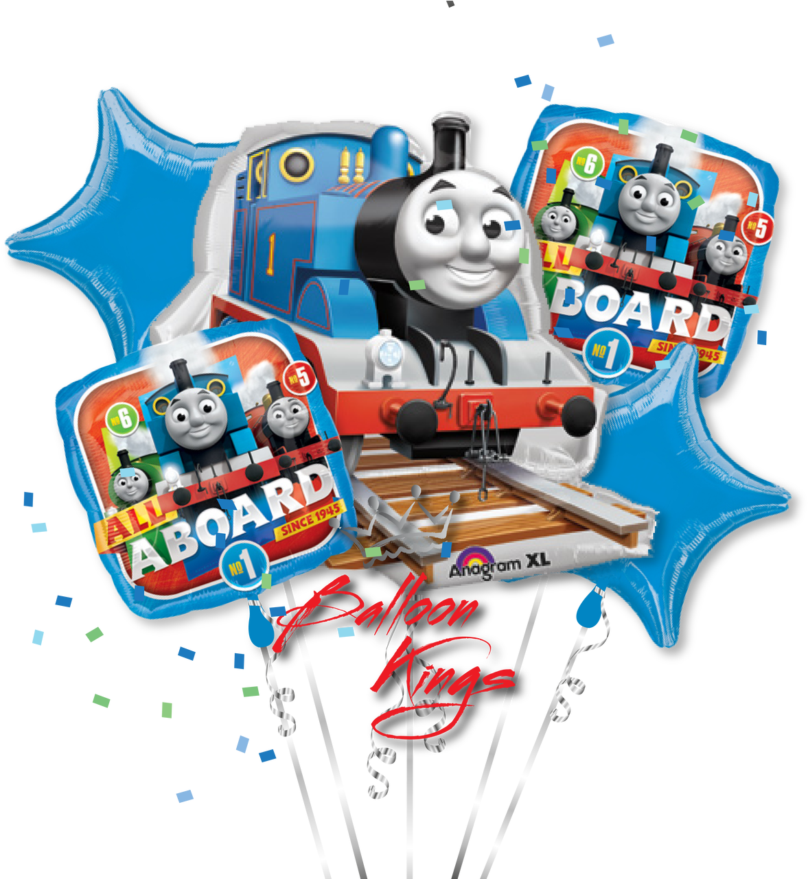 Thomas The Tank Bouquet - Thomas Balloons Party City Clipart (1280x1280), Png Download