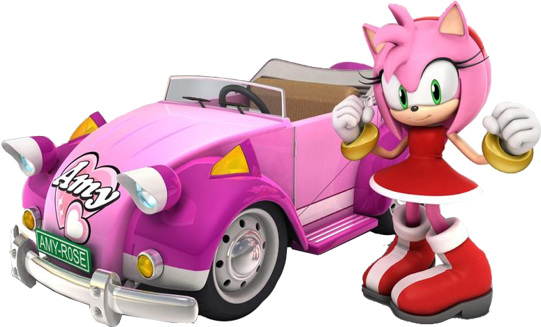 This Page Contains All Info About Pink Cabriolet Amy - Sonic And Sega All Stars Racing Amy Clipart (805x485), Png Download