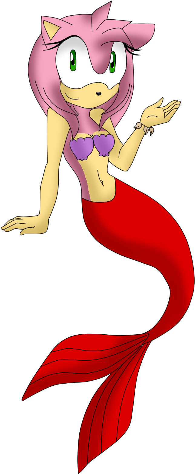 Pc Mermaid Amy Rose By Miss-aquatic - Amy Rose Mermaid Clipart (644x1568), Png Download