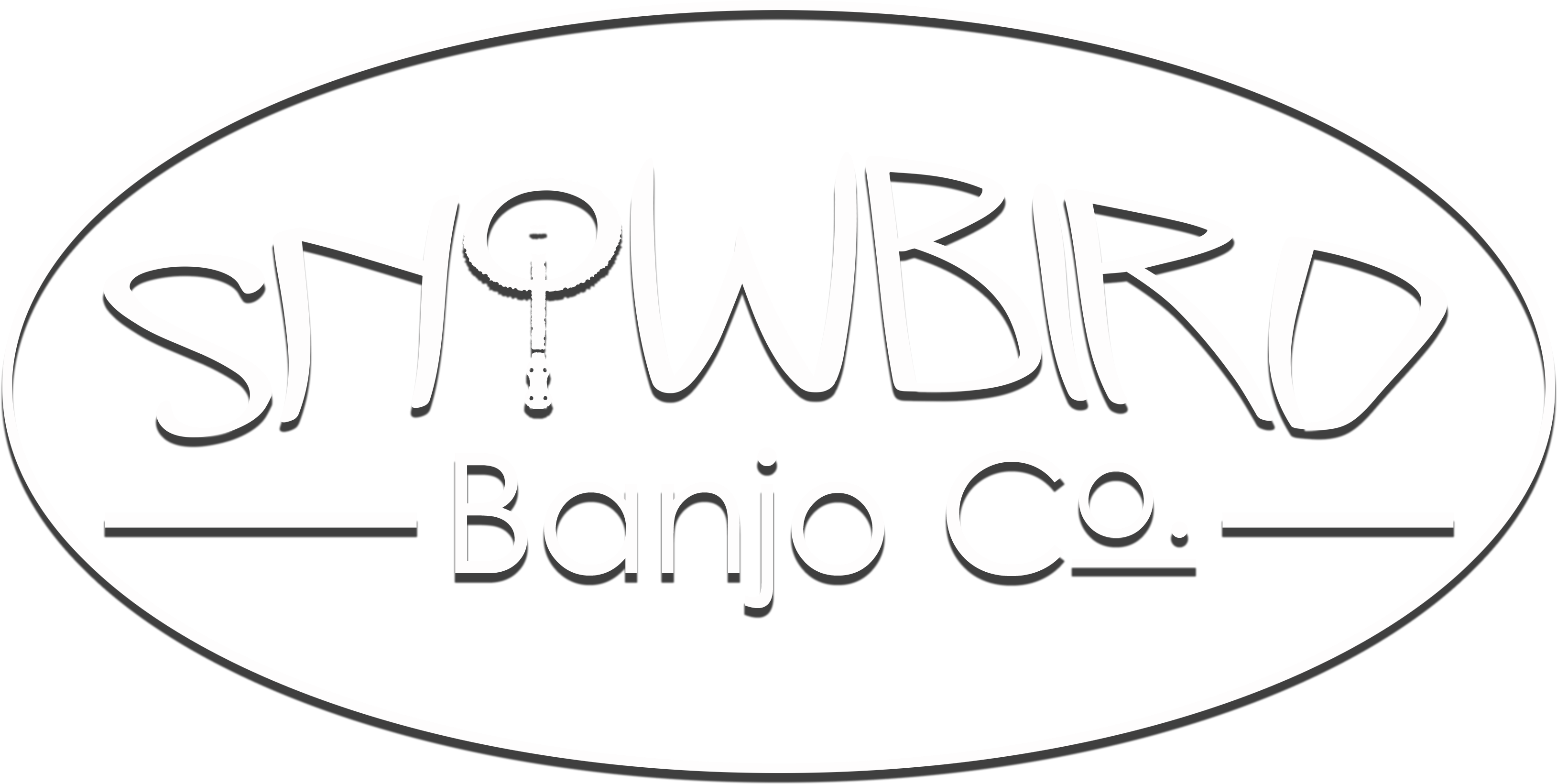 Cropped Cropped Snowbird Banjo Co Logo White - Circle Clipart (3300x1678), Png Download