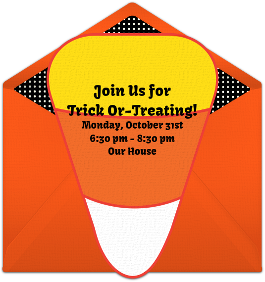 Candy Corn Cutout Online Invitation - Illustration Clipart (650x650), Png Download