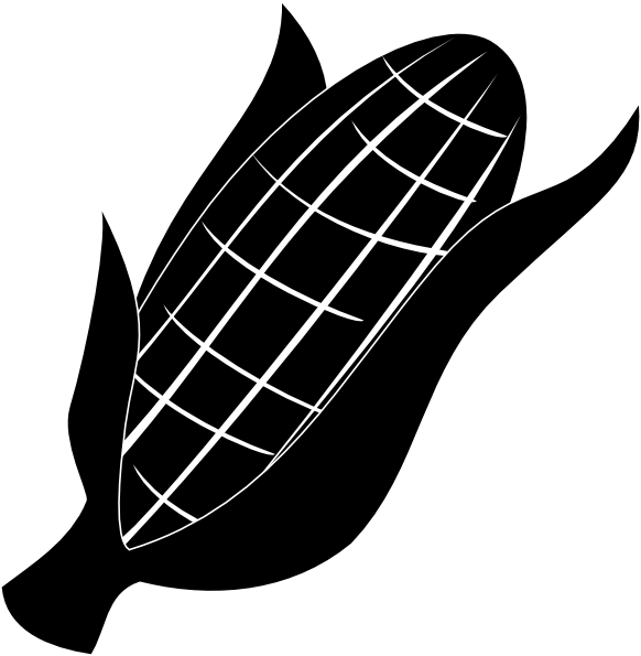 Clip Art Library Stock B W Clip Art At Clker Com - Corn Clipart Black And White Png Transparent Png (582x595), Png Download
