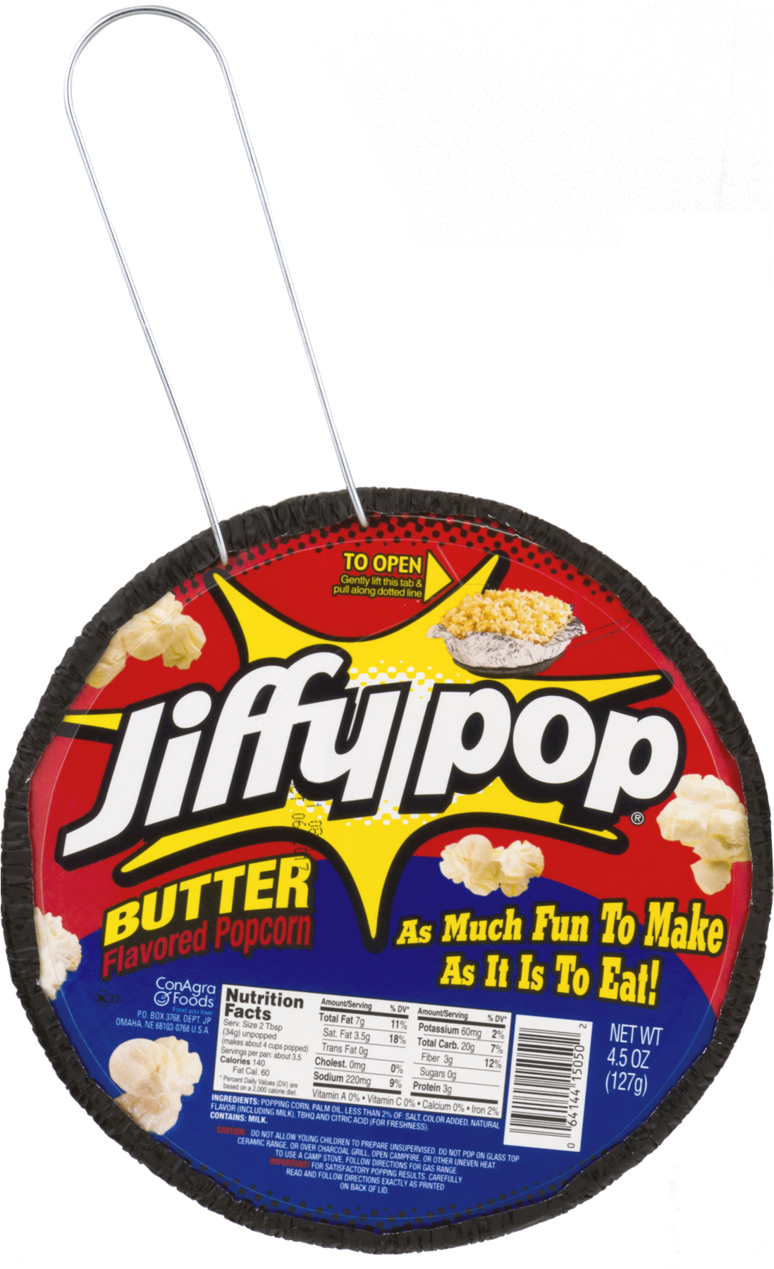 Jiffy Pop Butter Flavored Popcorn, - Popcorn On The Stove Clipart (1800x1800), Png Download