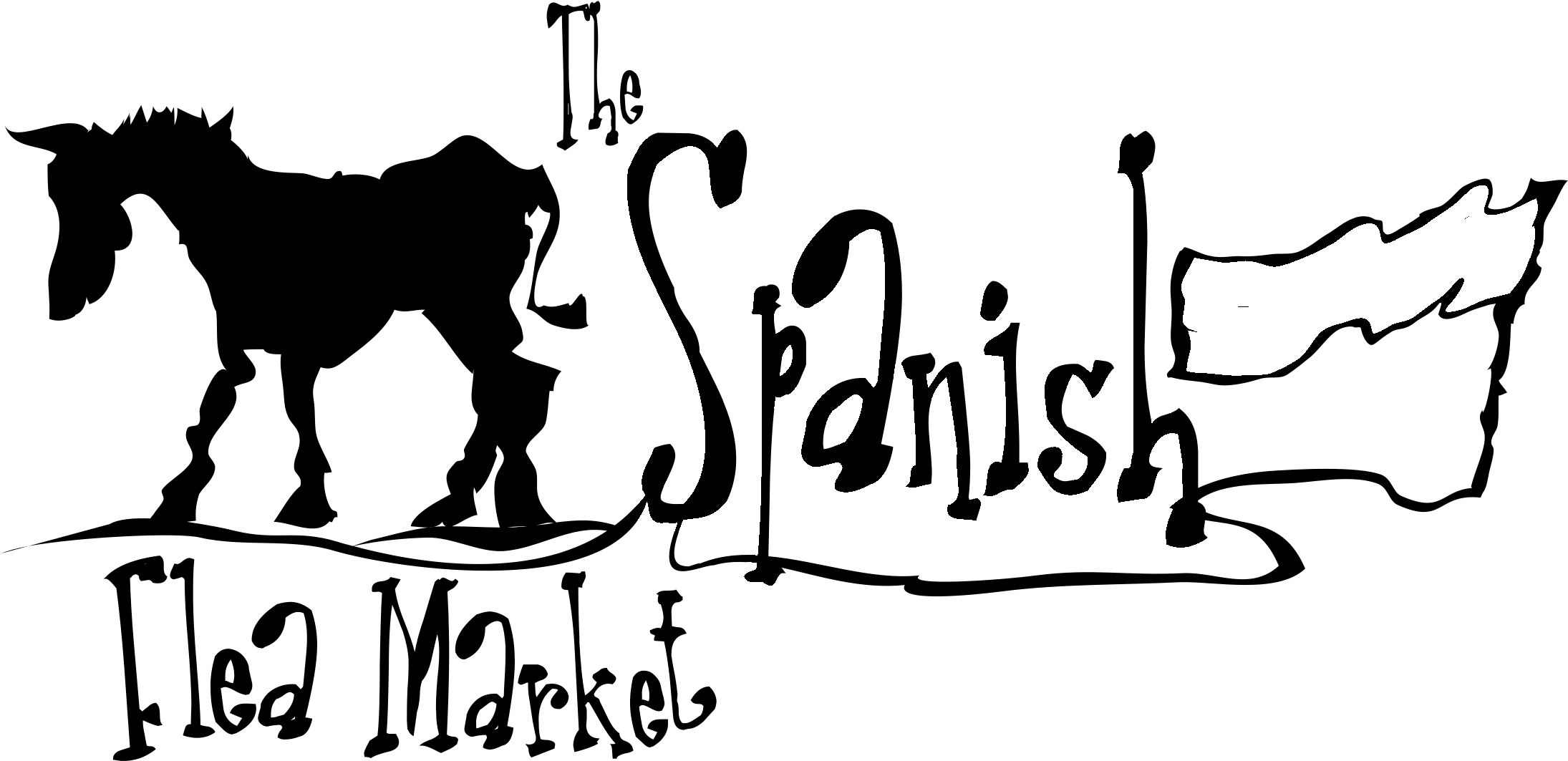 The Spanish Flea Market Logo Black And White - Spanish Clipart (2190x1063), Png Download