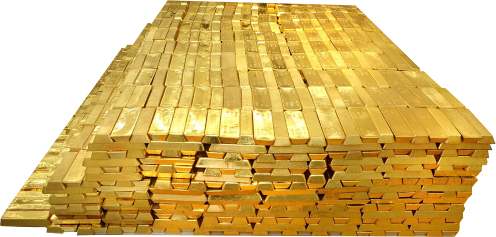 Gold Bricks Transparent Image - Gold Brick Png Clipart (1000x479), Png Download