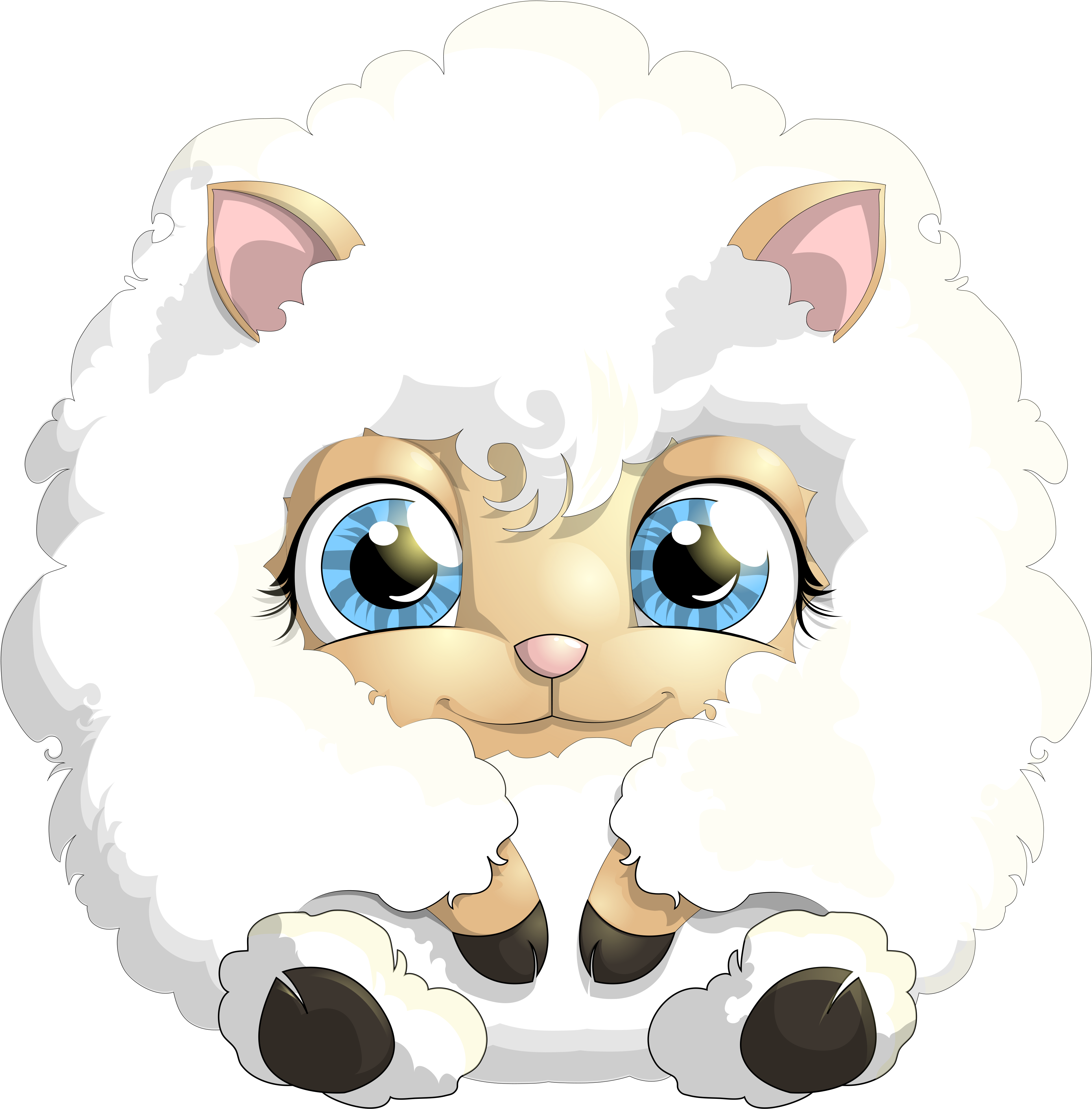 Cute Lamb Png Clipart Picture - Cute Sheep Clipart Transparent Png (4052x4108), Png Download