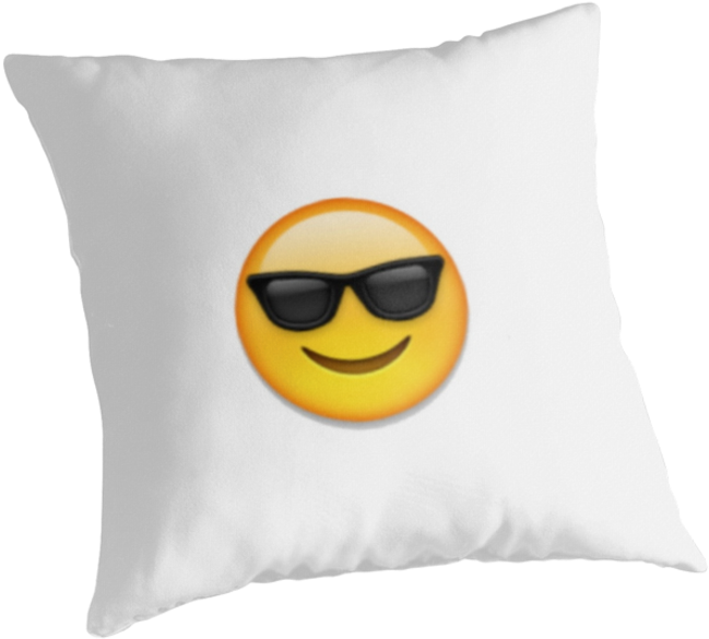 Sunglasses Emoji Pillow - Throw Pillow Clipart (875x875), Png Download