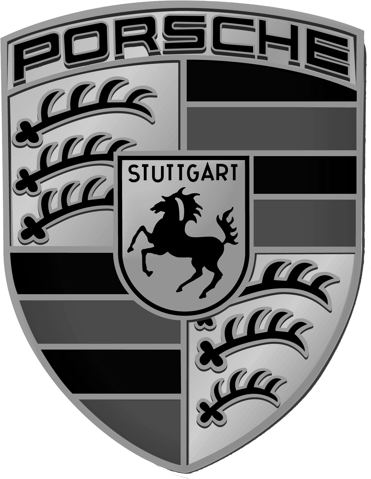 Porsche Logo - Porsche Logo Png Black Clipart (1568x1858), Png Download