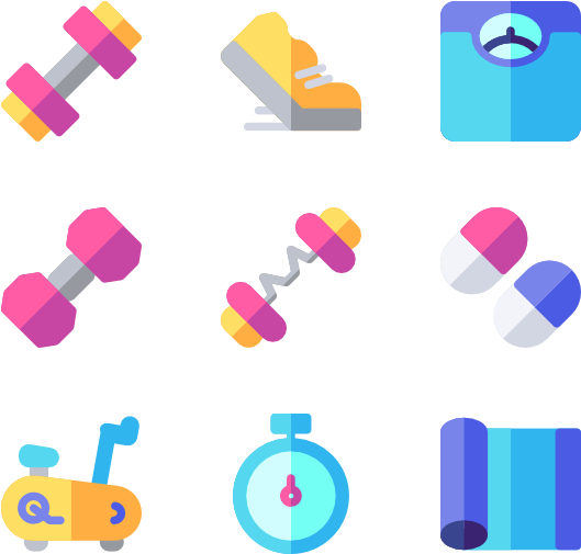 Gym Equipment - Cute Fitness Icon Png Clipart (600x564), Png Download