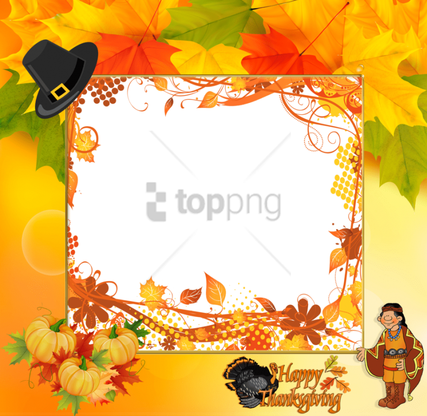 Free Png Happy Thanksgiving Picture Frame Png Image - Happy Thanksgiving Frames Clipart (850x828), Png Download