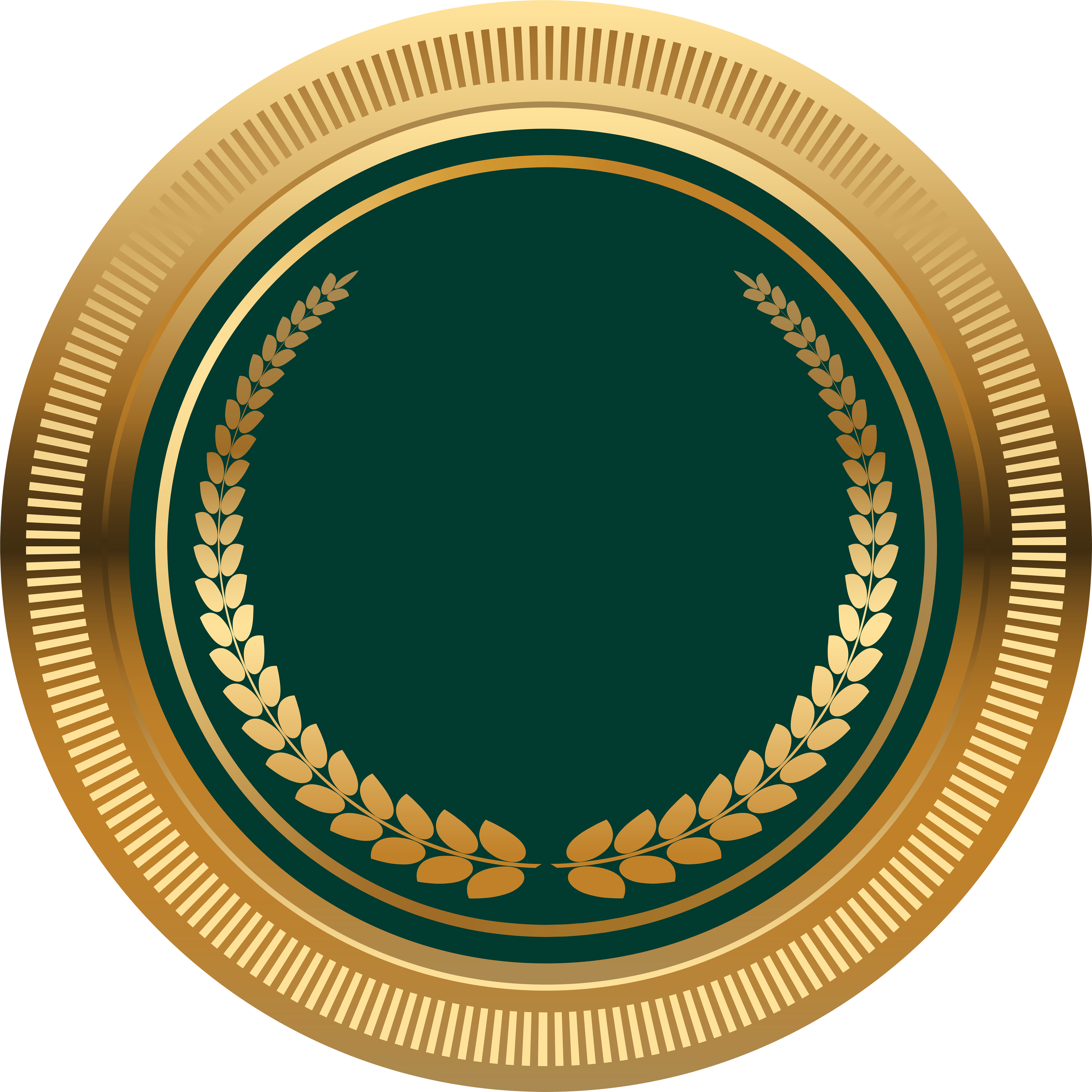 Green Gold Seal Badge Png Transparent Image Clipart (8000x8000), Png Download
