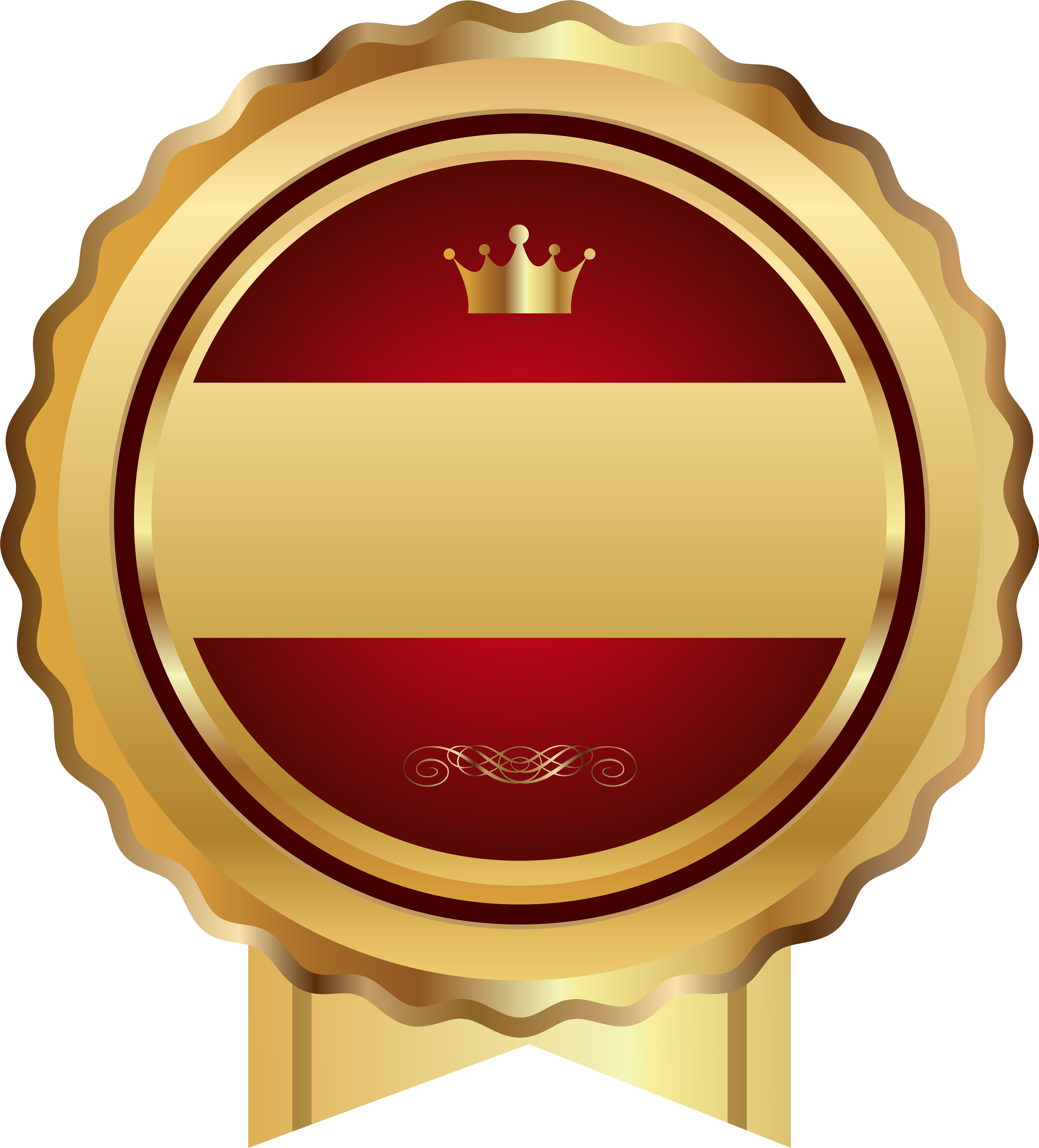 Red Gold Seal Badge Transparent Png Clip Art (7241x8000), Png Download