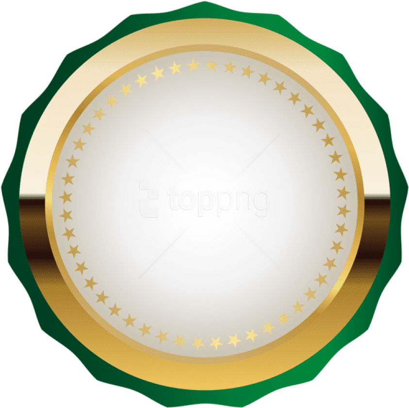 Free Png Download Seal Badge Green Gold Clipart Png - Badge Images Png Transparent Png (850x848), Png Download