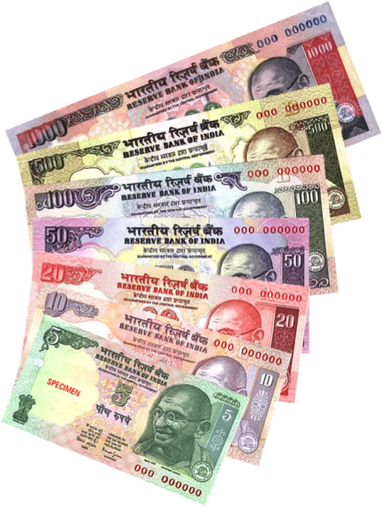 The Indian Rupee (unicode U 20b9) Is The Official Currency - Indian Rupees Clipart (537x713), Png Download