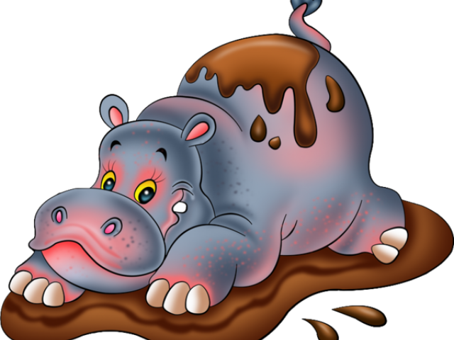 Hippo In The Mud Clipart (640x480), Png Download
