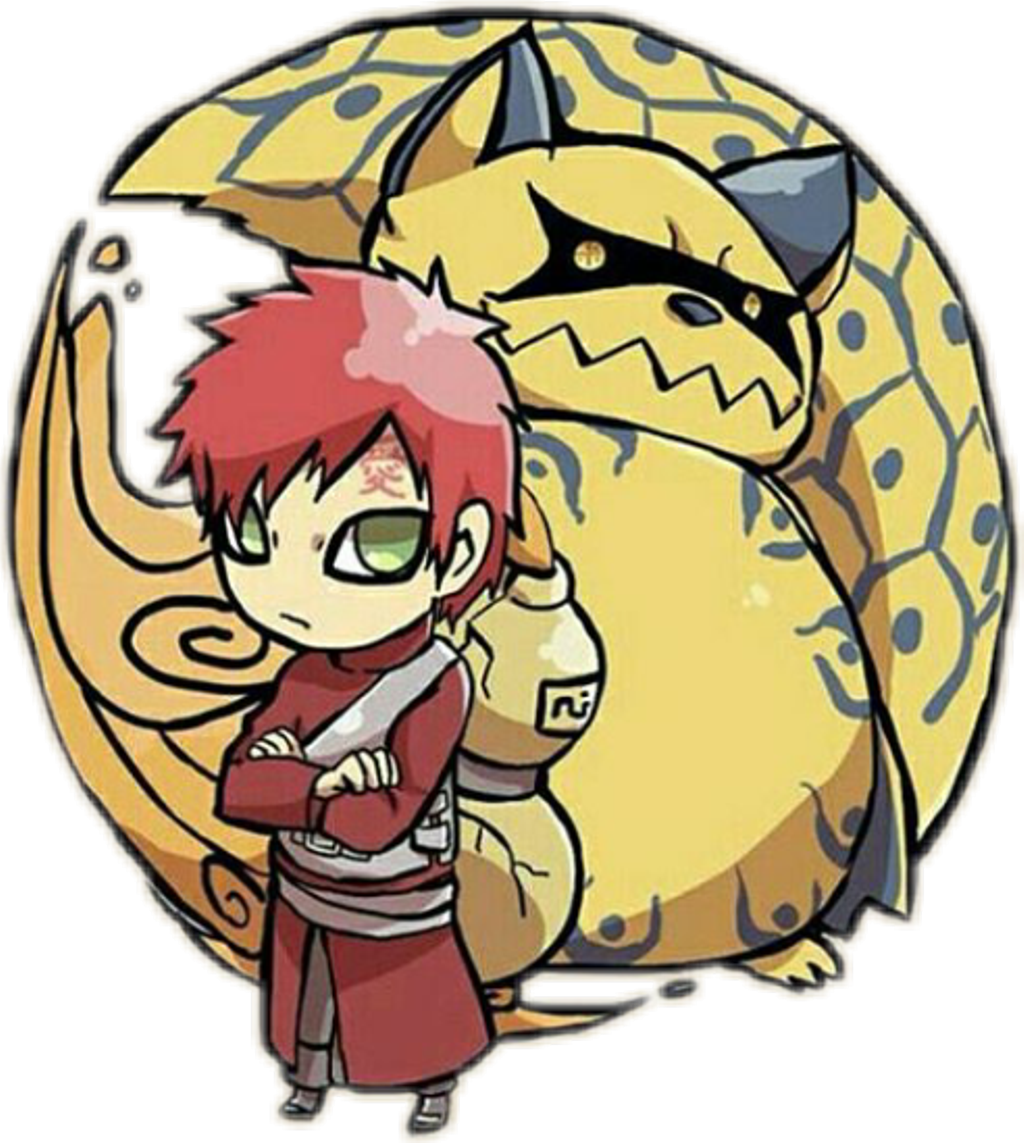 Gaara Sticker - Chibi Naruto Bijuu Clipart (1024x1143), Png Download