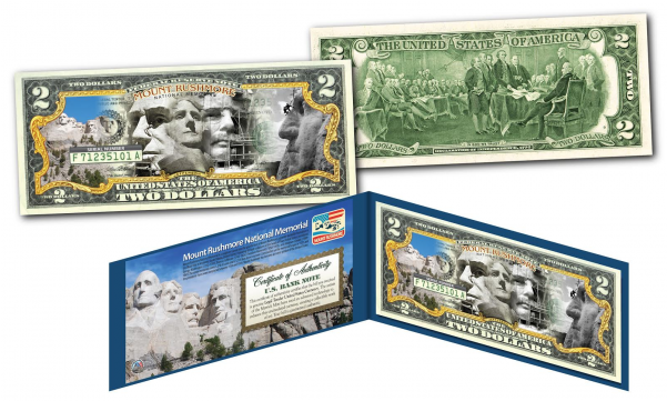 Mount Rushmore National Memorial Official $2 Bill - Lunar Landing 50th Anniversary Clipart (600x600), Png Download