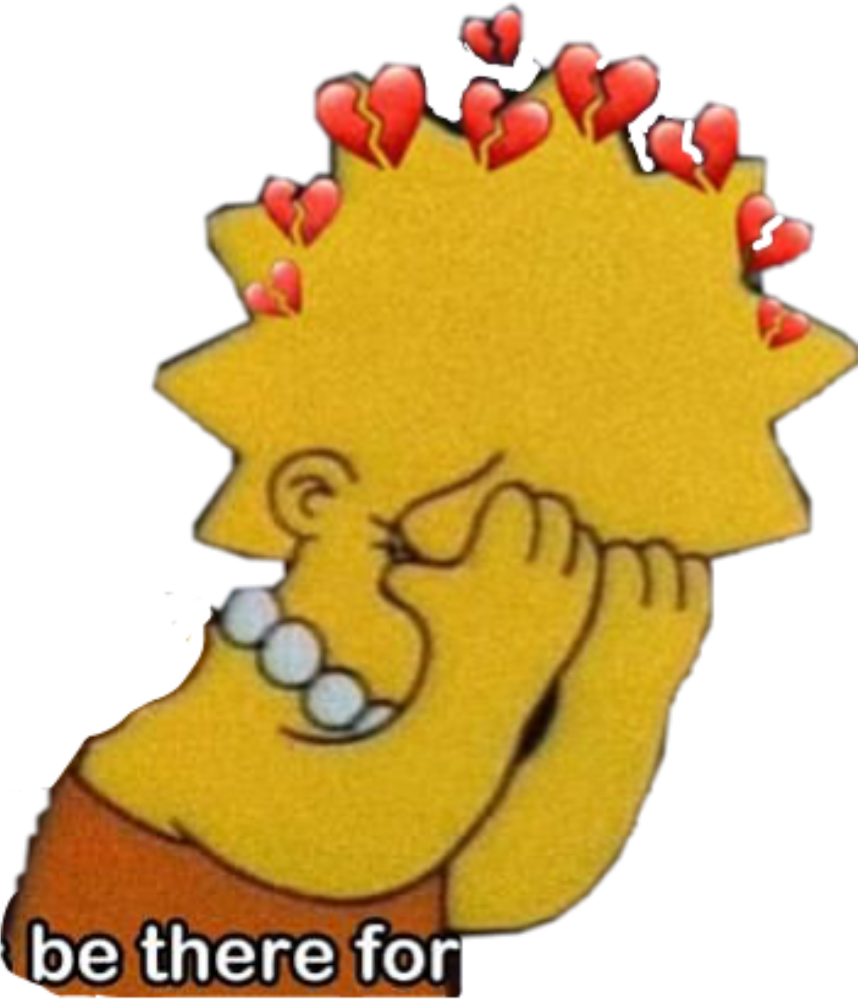 Popular And Trending Heartbroken Stickers On Picsart - Lisa And Bart Sad Clipart (1729x2025), Png Download