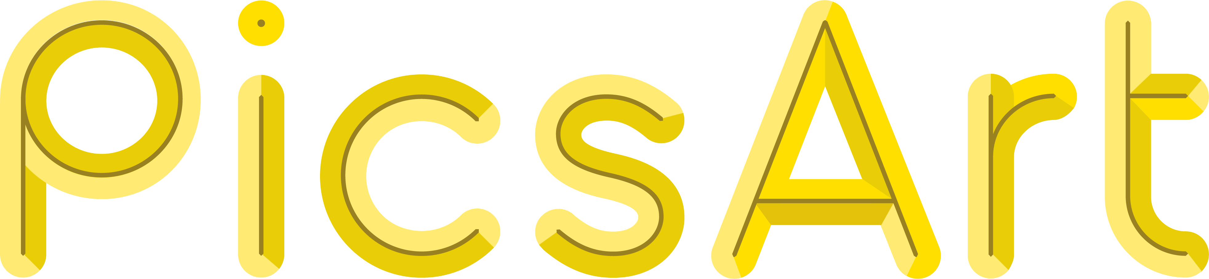 Picsart Logo2 Picsart Logo4 Picsart Logo3 Picsart Logo1 - Graphic Design Clipart (3929x907), Png Download