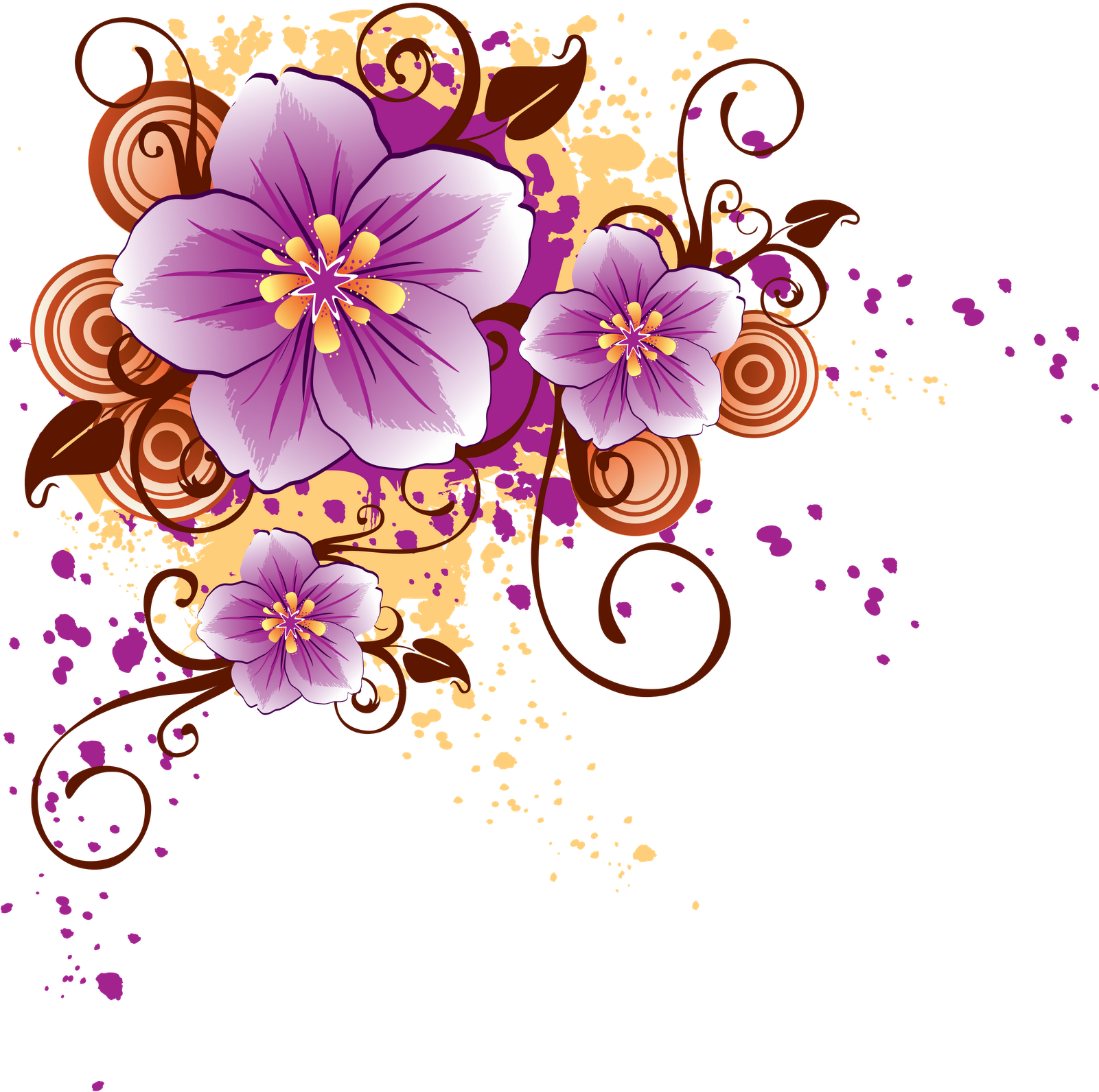 Digital Images Psd - Flowers Clipart (1600x1599), Png Download