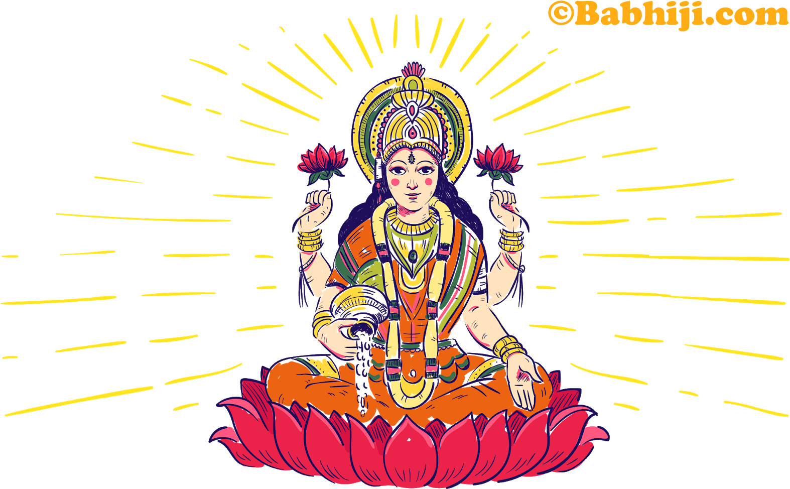 Lakshmi Mata, Lakshmi Mata Images, Lakshmi Mata Wallpapers - Lakshmi Devi Png Clipart (1600x1040), Png Download