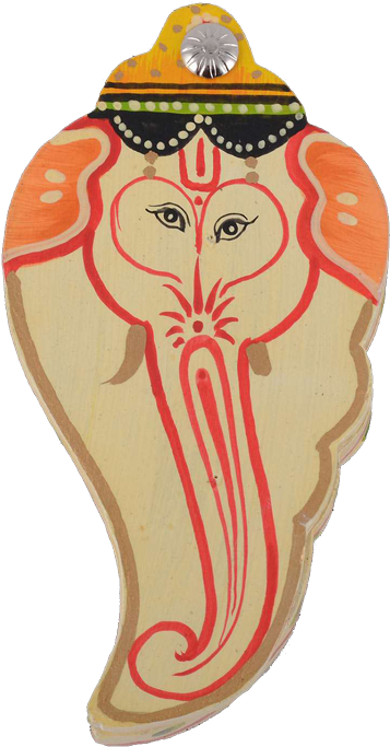 Wooden Ganesh Face Coin Holder - Cartoon Clipart (500x750), Png Download