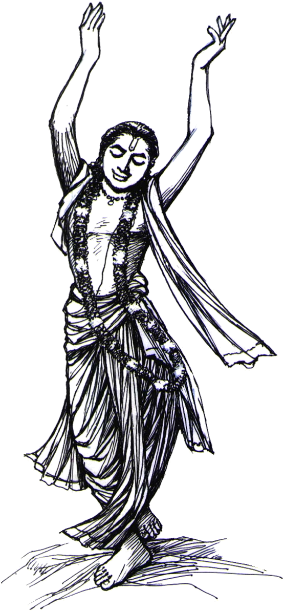 The Great Saint, Purandara Dasa, Who Actually Saw And - Chaitanya Mahaprabhu Sketch Clipart (606x1219), Png Download