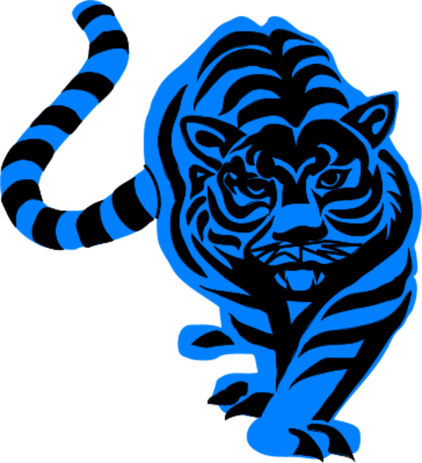 Tiiger Clipart Blue - Png Download (600x659), Png Download
