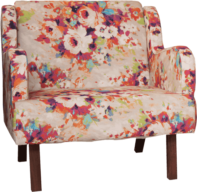 Floral Dale Chair - Sleeper Chair Clipart (629x612), Png Download