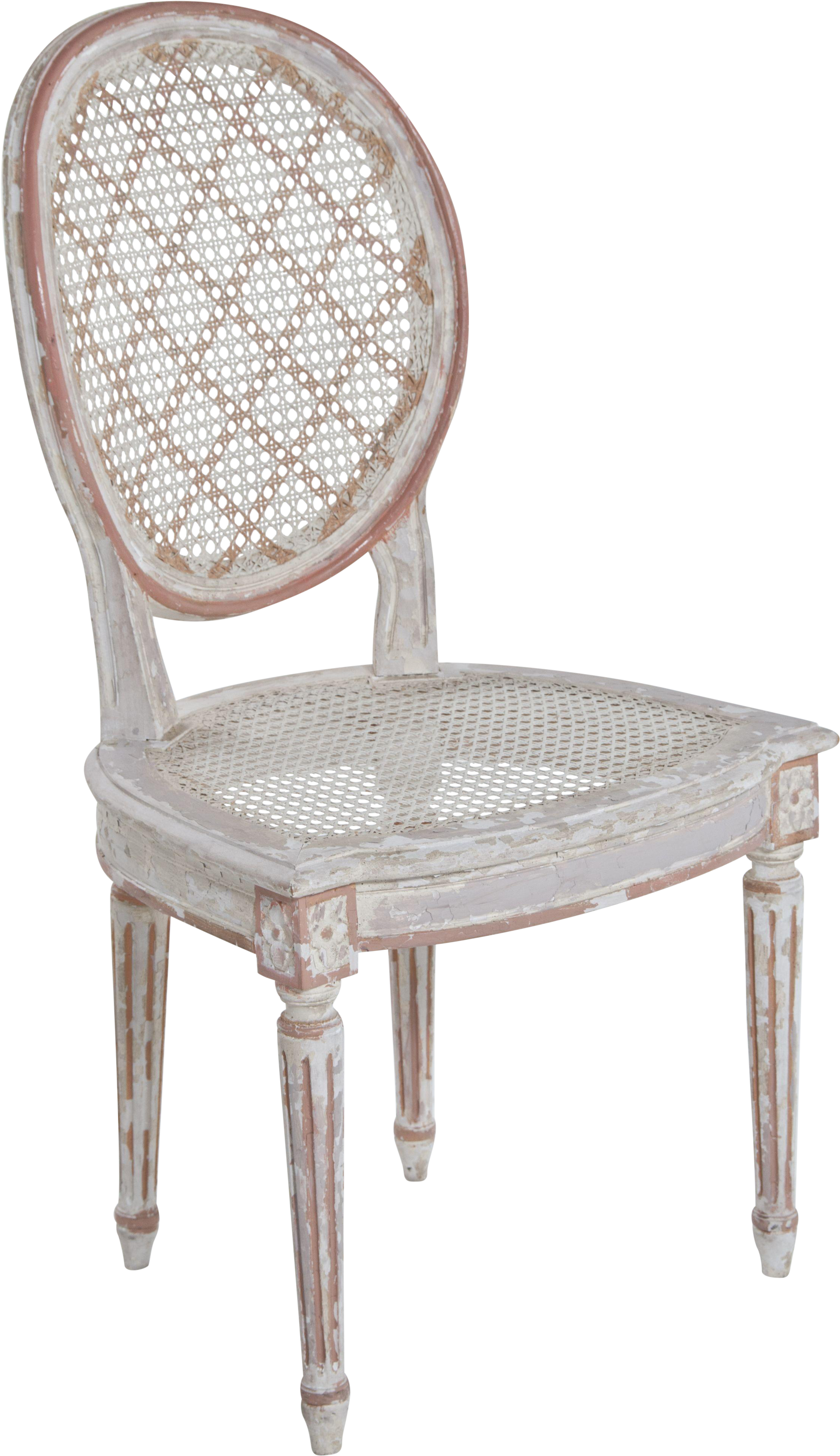 Carved And Painted Balloon Back Chair With Reeded Legs - Chair Clipart (2848x4288), Png Download