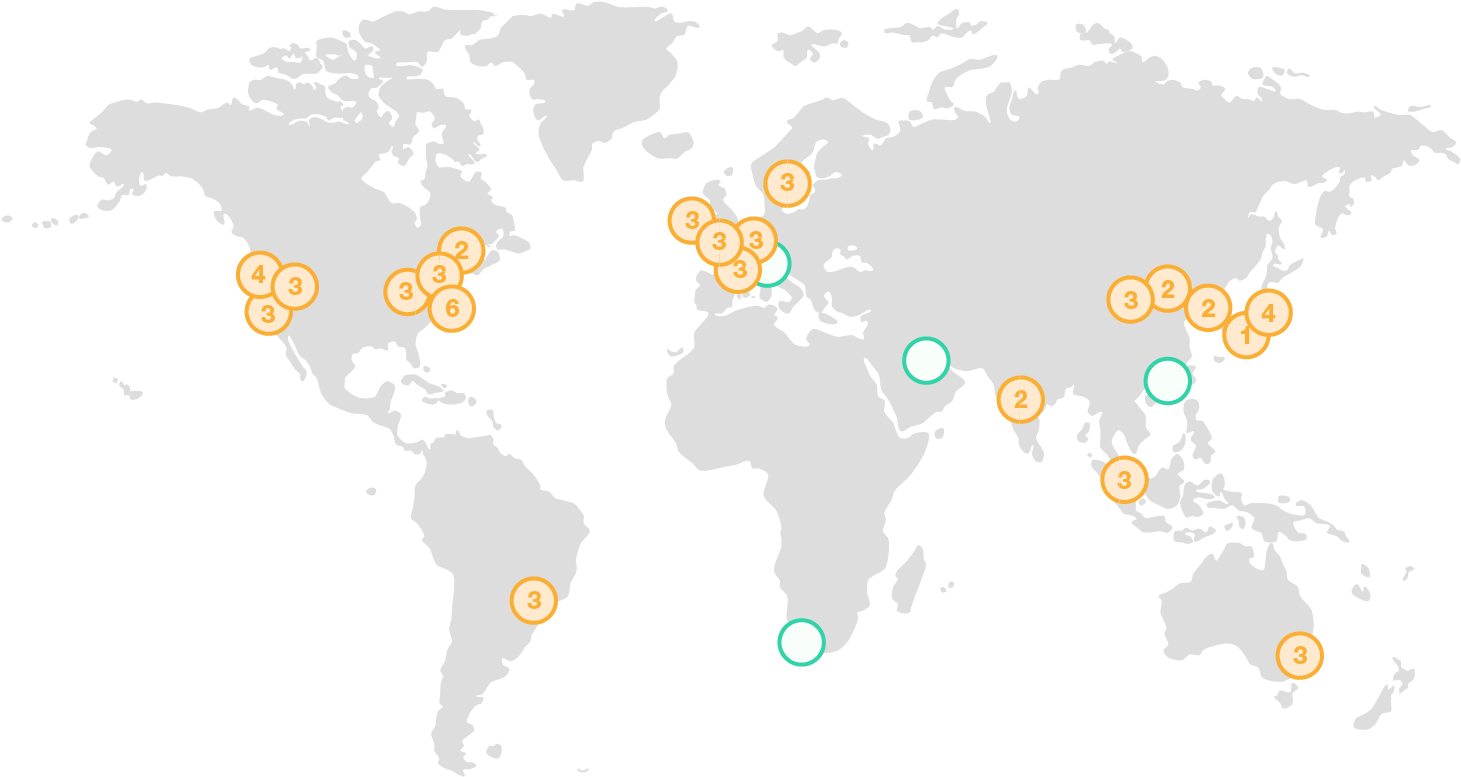 2019 Infra Map - Aws Regions Map 2017 Clipart (1500x850), Png Download