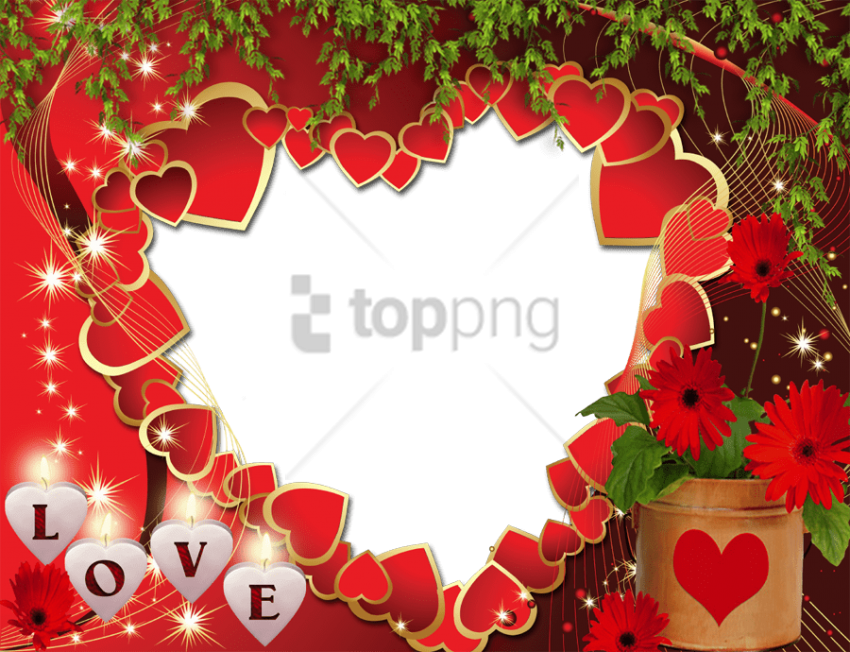 Free Png Love Frame Full Hd Png Image With Transparent - Hd Love Photo Frame Clipart (850x652), Png Download
