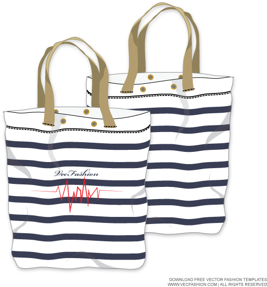 Clip Art Transparent Download Womens Accessory Illus - Tote Bag Technical Sketch - Png Download (600x600), Png Download