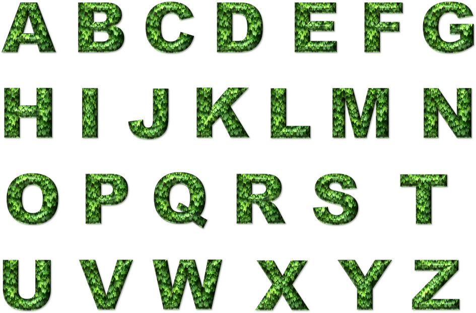 Alphabet Environmental Ecological Green Letters 3d - Metal Clipart (960x683), Png Download