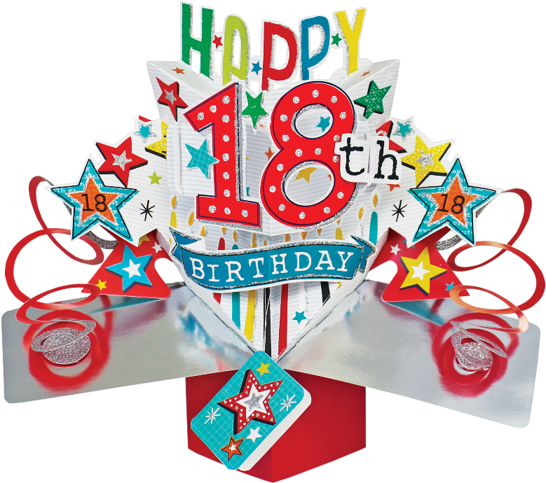 Sentinel Happy 18th Birthday Pop-up Greeting Card Original - Free Happy 18th Birthday Clipart (1024x853), Png Download