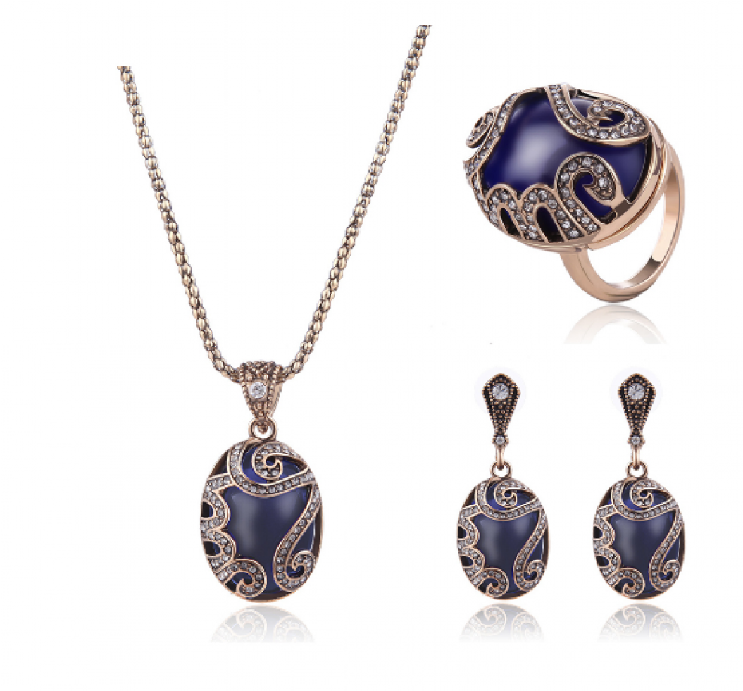 Easter Bridal Accessories Gold Plated Imitation Blue - Necklace Clipart (1700x980), Png Download