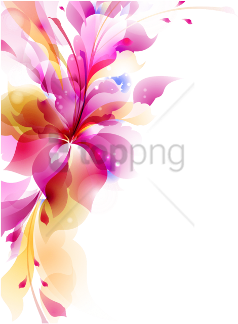 Free Png Colorful Floral Design Png Png Image With - Colorful Flower Vector Png Clipart (480x665), Png Download