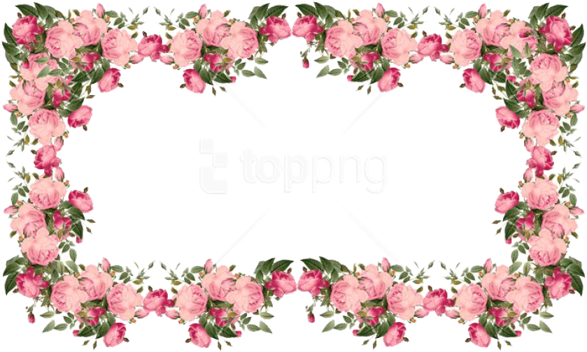 Free Png Flowers Borders Transparent Png - Vintage Flower Borders Png Clipart (850x511), Png Download
