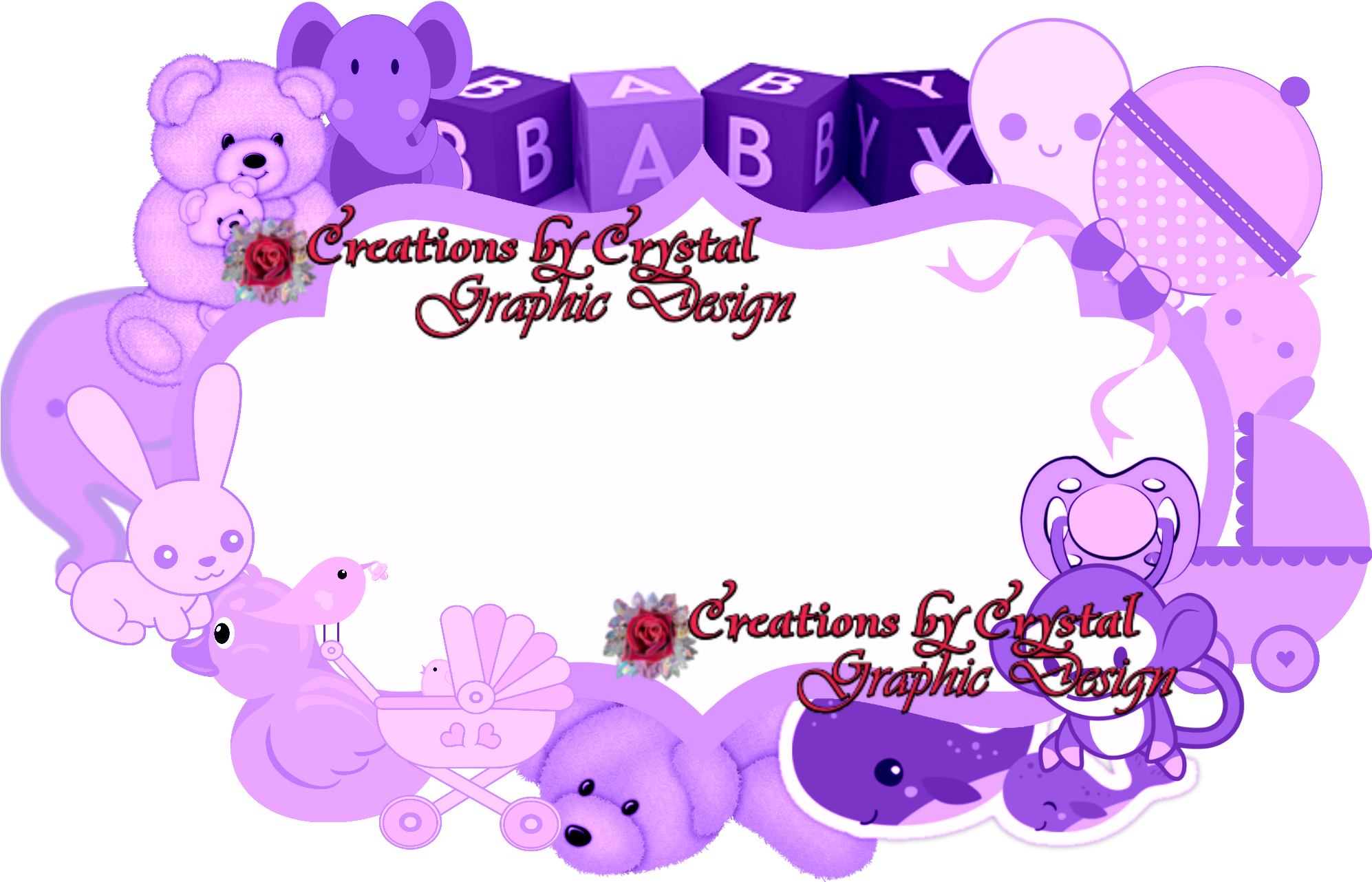 Cbycgraphicdesign Custom Borders Baby Birth Announcements, Clipart (1994x1282), Png Download