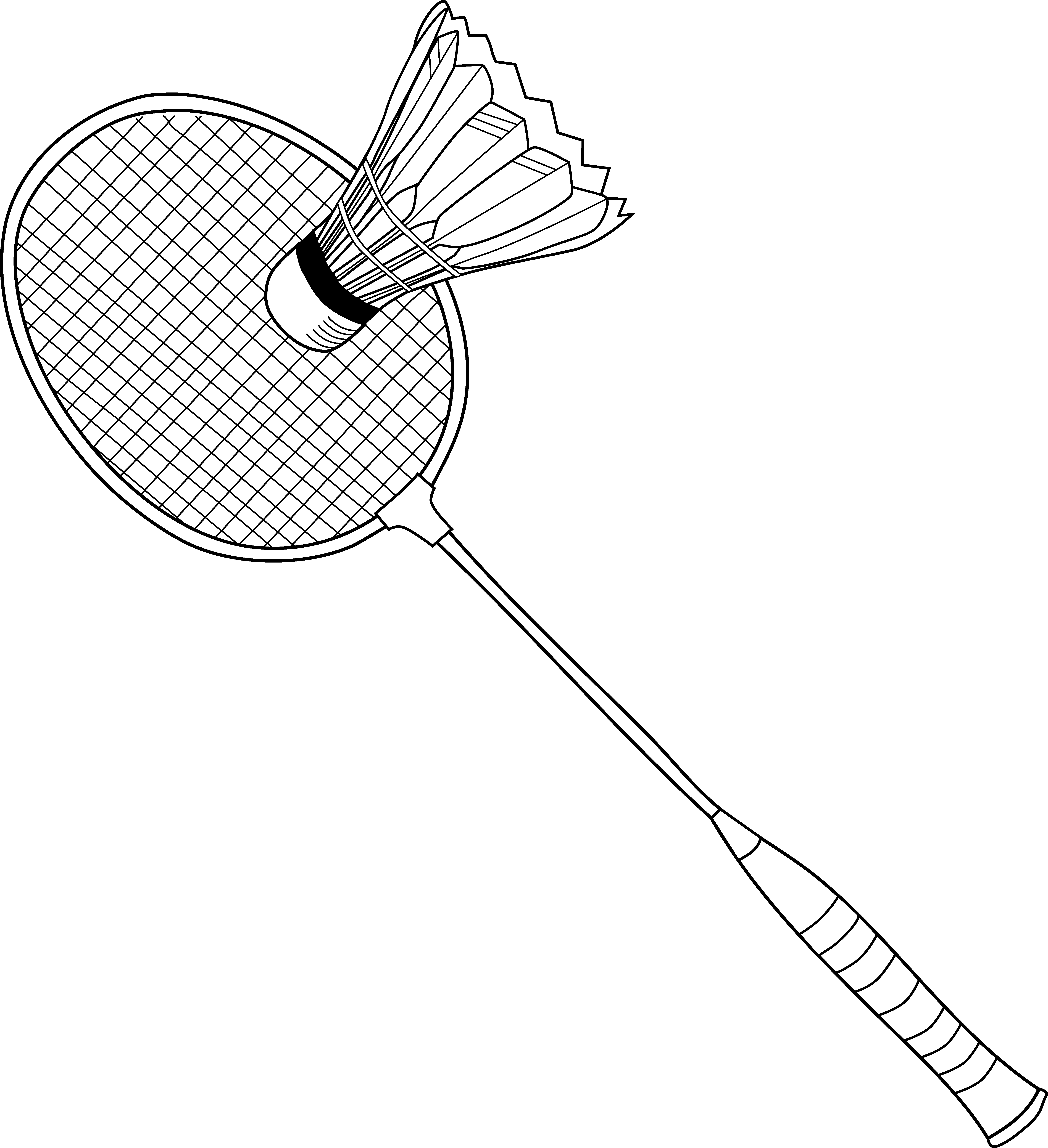 Badminton Clipart Black And White - Coloring Picture Of Badminton - Png Download (5890x6455), Png Download