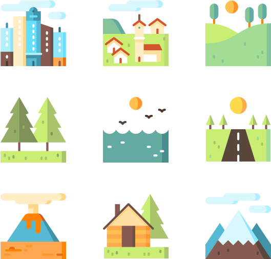 Landscapes Clipart (600x564), Png Download