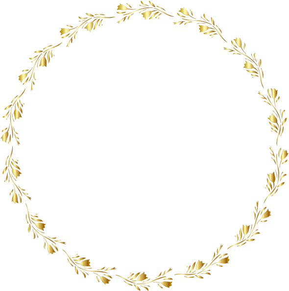Gold Round Floral Border Transparent Clip Art Image - Floral Border Transparent Background - Png Download (597x600), Png Download