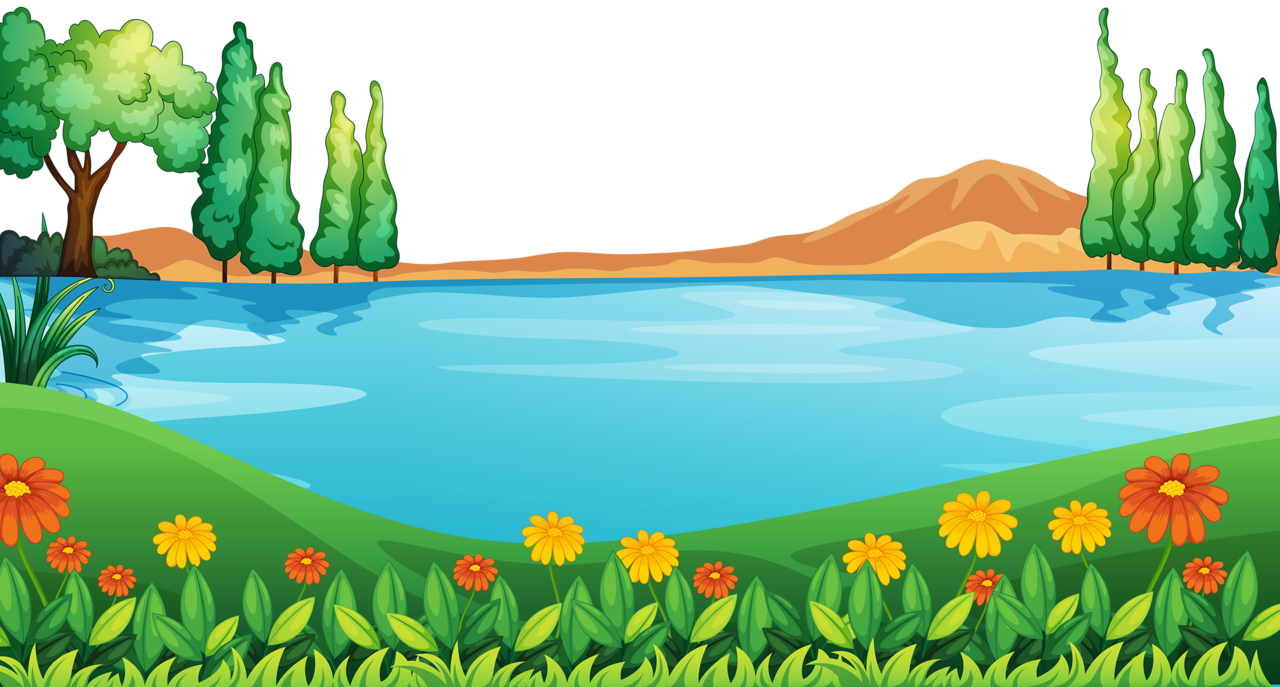 Farmhouse Clipart Scenery - Frogs In Pond Cartoon - Png Download (1280x687)...