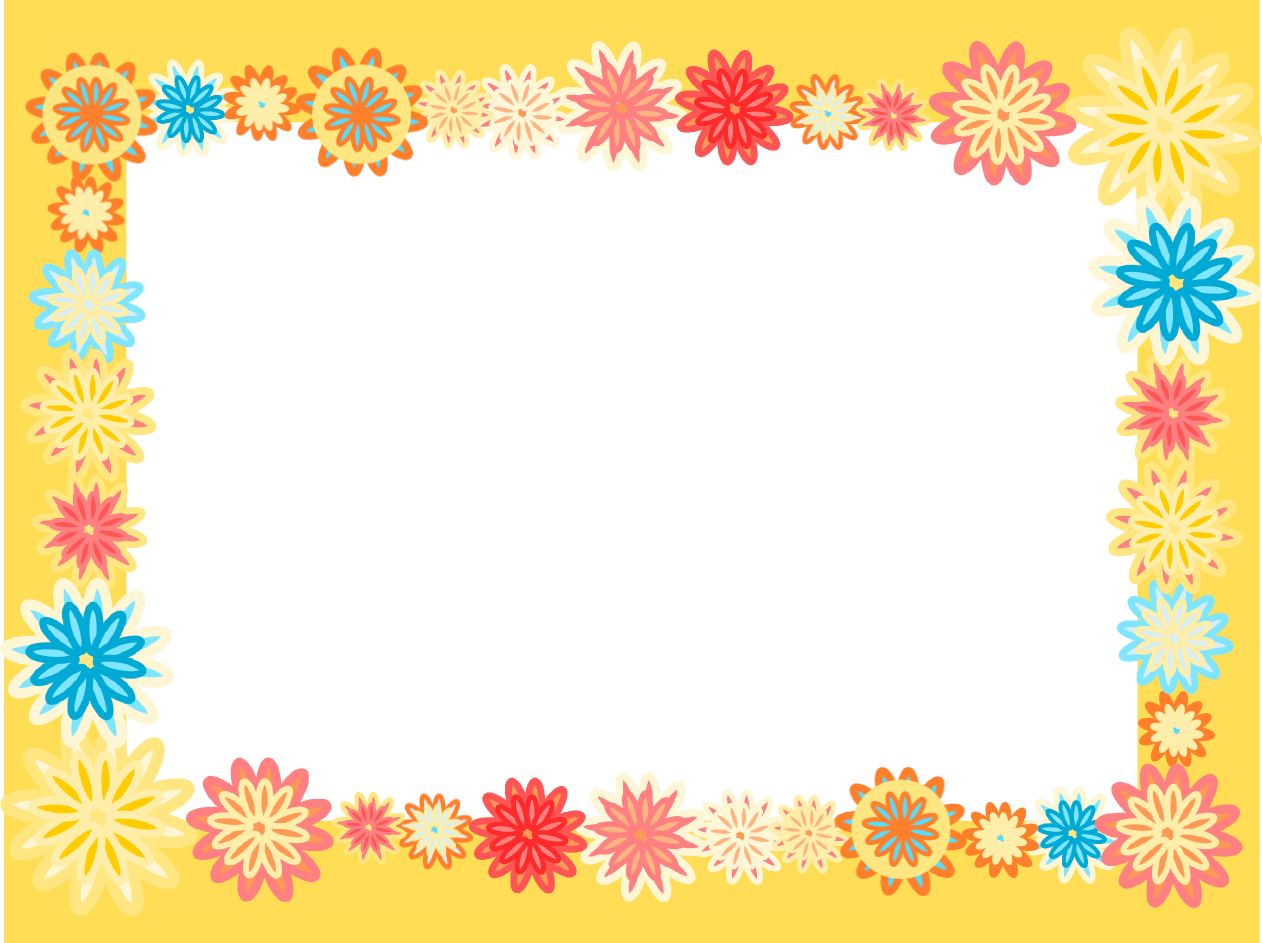 Flower Border Photo Ppt Backgrounds - Kids Border Png Clipart (1262x943), Png Download