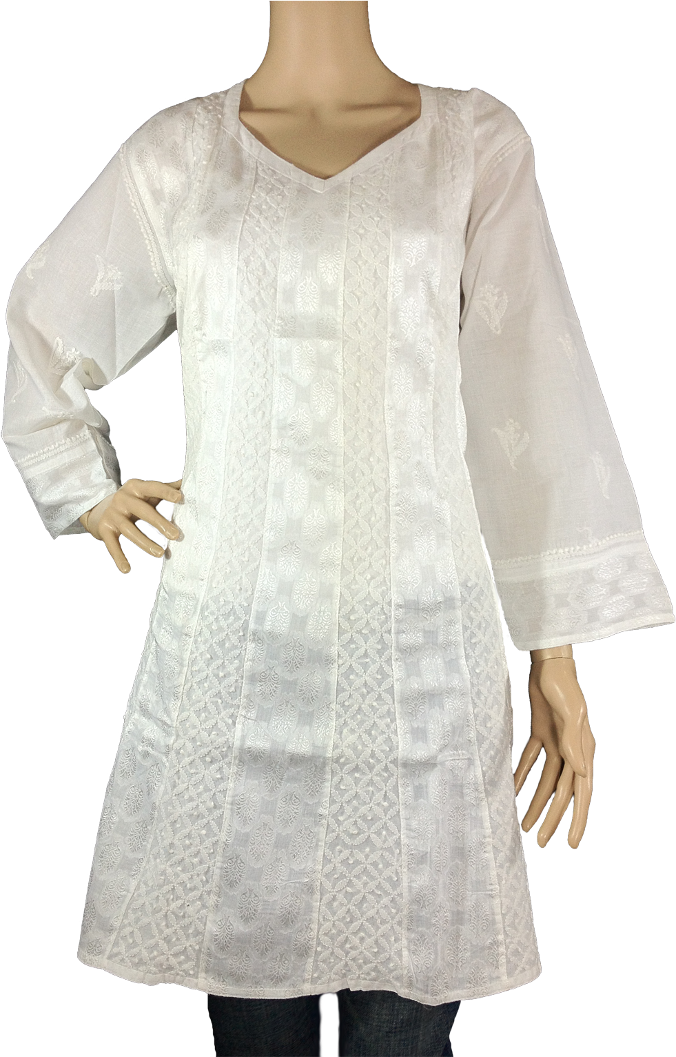 Http - //www - Chikirpolo - Kurti Fanctnwht003234 Front Clipart (981x1532), Png Download