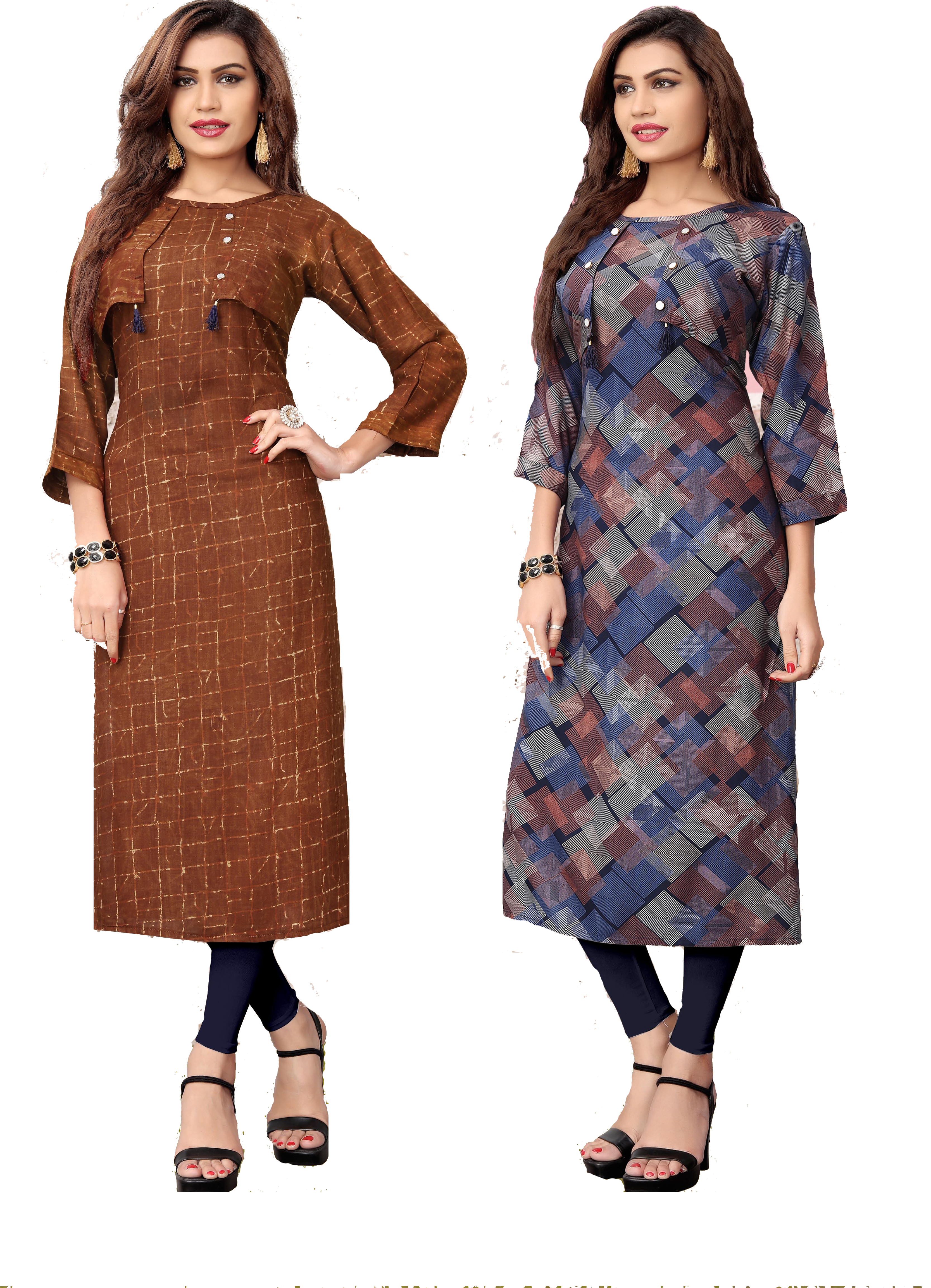 Printed Kurti Clipart (3333x4611), Png Download